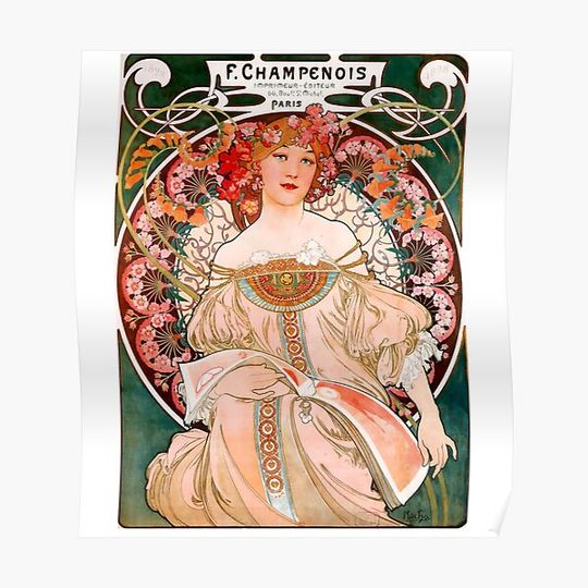 Discover Alfons Mucha - F. Champenois Printer -editor - Vintage Classic Poster Premium Matte Vertical Poster