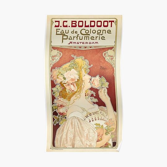 Discover Art Nouveau Advertising Poster for J.C. Boldoot Eau de Cologne: Parfumerie (1899) Premium Matte Vertical Poster