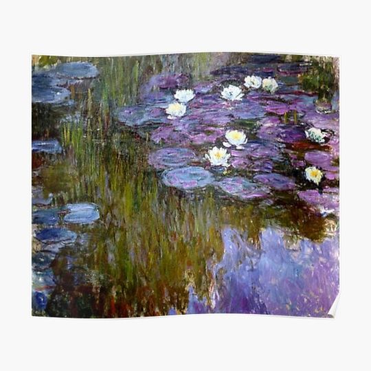 Discover Lavender Water Lilies | Les Nymphéas Lavandes par Claude Monet Premium Matte Vertical Poster