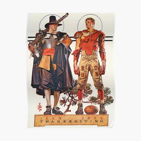 Discover 12,000pixel-500dpi - Joseph Christian Leyendecker - THANKSGIVING 1628-1928 - Digital Remastered Edition Premium Matte Vertical Poster