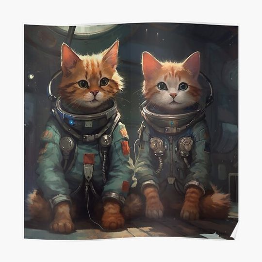 Discover Space Cats 4: Launch Control to Major Tomcat Premium Matte Vertical Poster