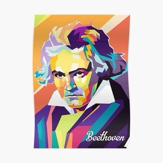 Discover Ludwig van Beethoven Pop Art Premium Matte Vertical Poster