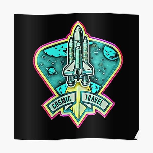Discover Cosmic Travel logo Premium Matte Vertical Poster