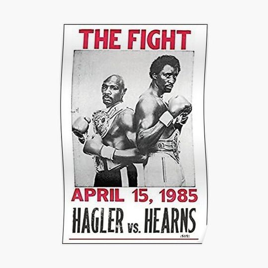 Discover Marvin Hagler vs Tommy Hearns Premium Matte Vertical Poster