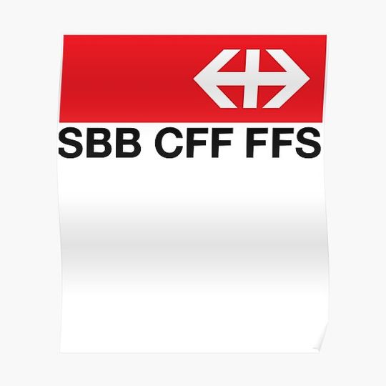 Discover Swiss Federal Railways (SBB-CFF-FFS) Logo Premium Matte Vertical Poster