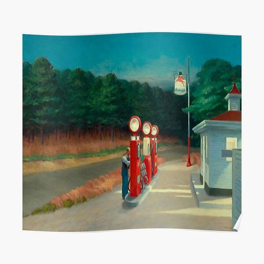 Discover Edward Hopper - Gas, Art reproduction Premium Matte Vertical Poster