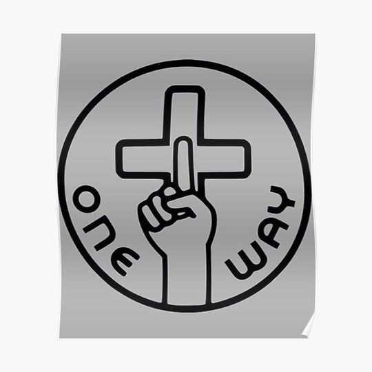 Discover One Way Vintage Jesus Logo Premium Matte Vertical Poster