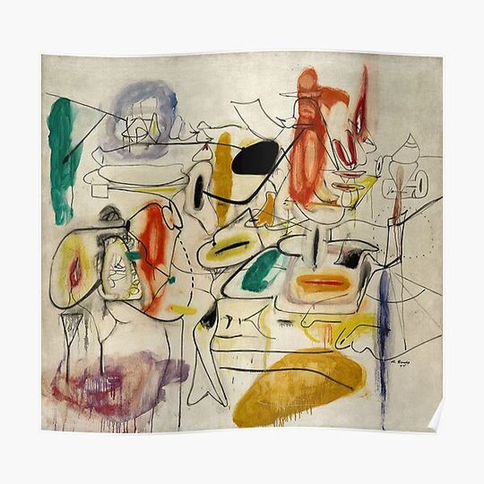 Discover Arshile Gorky - Untitled - abstract expressionist/surrealist painting Premium Matte Vertical Poster