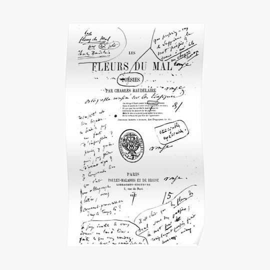 Discover Les Fleurs du Mal (The Flowers of Evil) by Charles Baudelaire Premium Matte Vertical Poster