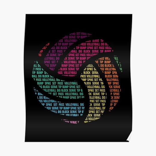 Discover Colorful Volleyball Words Volleyball Player Premium Matte Vertical Poster