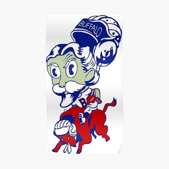 Discover Buffalo Bill Vintage Football Premium Matte Vertical Poster