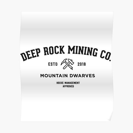 Discover Deep Rock Galactic Mining Co Premium Matte Vertical Poster