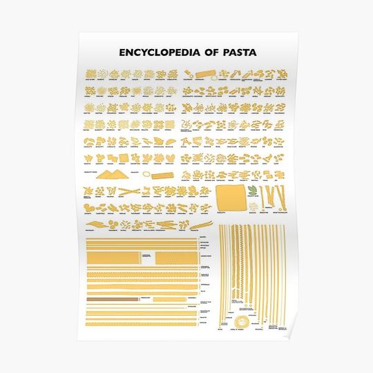 Discover Encyclopedia Of Pasta Poster Premium Matte Vertical Poster