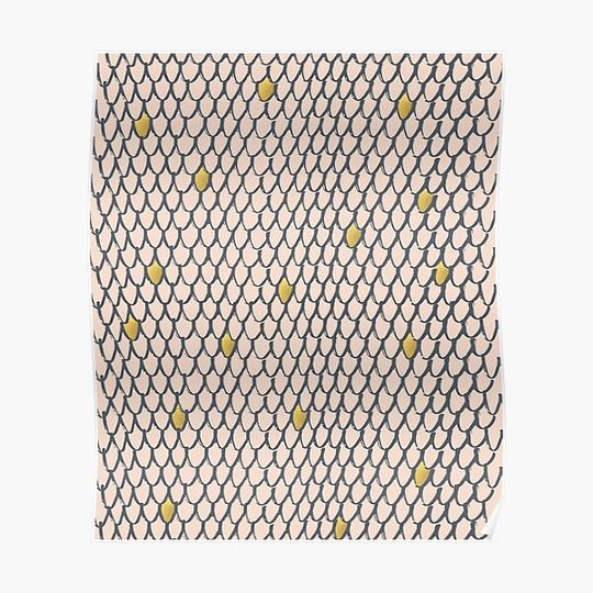 Discover Baesic Golden Mermaid Scales Premium Matte Vertical Poster