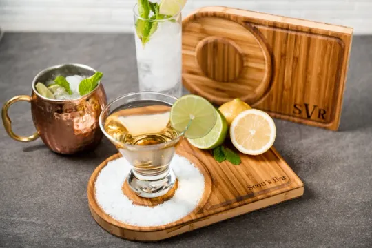 Discover Personalized Cocktail Trays and Decanter Boards - 4 Styles to Choose From, Makes a Perfect Gift