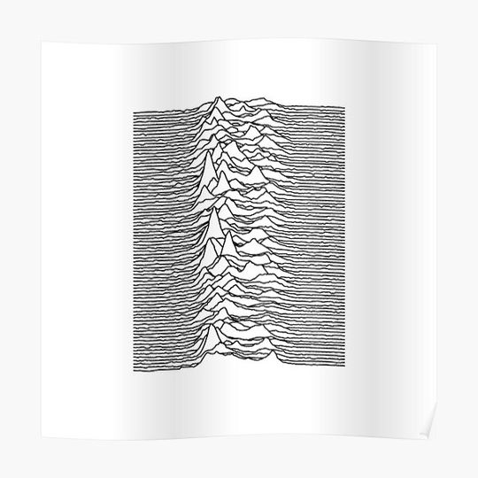 Discover Unknown Pleasures [Black Lines J01] Premium Matte Vertical Poster