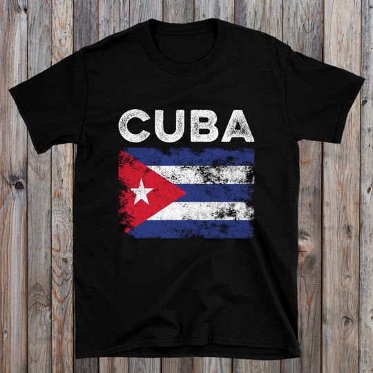 Discover Cuba Flag Distressed - Cuban Flag T-Shirt