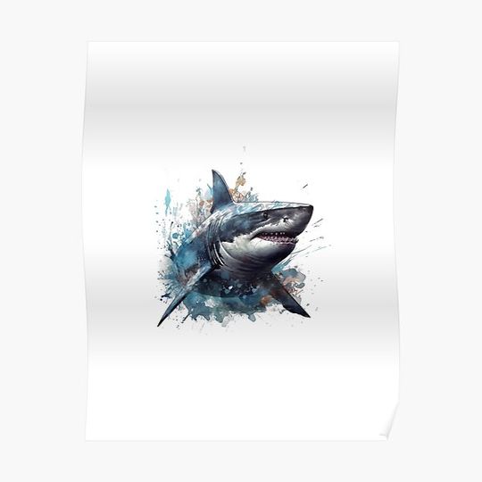 Discover Shark splash art Premium Matte Vertical Poster