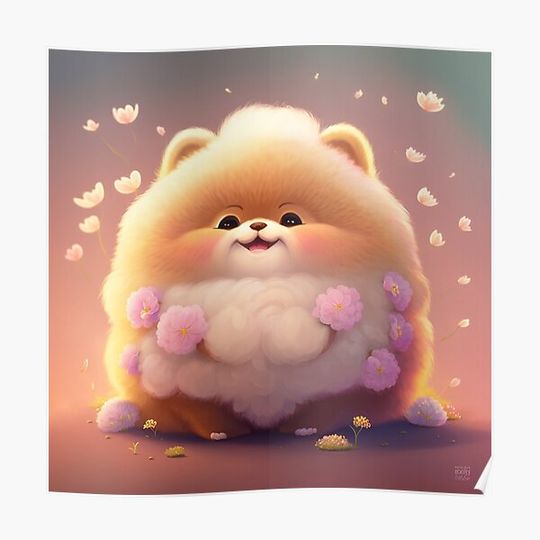 Discover Fluffy Corgi bread butt Puppy love Premium Matte Vertical Poster
