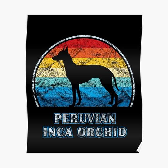 Discover Peruvian Inca Orchid Vintage Design Dog Premium Matte Vertical Poster