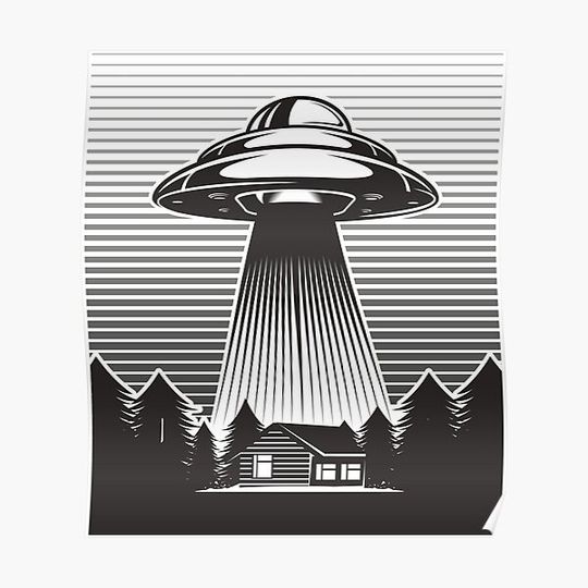 Discover Ufo vintage Premium Matte Vertical Poster