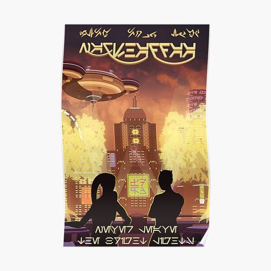 Discover Travel: Nar Shaddaa (Aurabesh) Premium Matte Vertical Poster