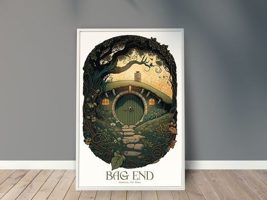 Discover Bag End, Hobbiton, The Shire Poster, Lord of the Rings Travel Poster