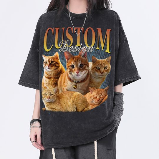 Discover Pet Custom Vintage Shirt, Custom Cat Graphic Unisex T-Shirt