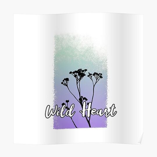 Discover pastel wild heart typography Premium Matte Vertical Poster