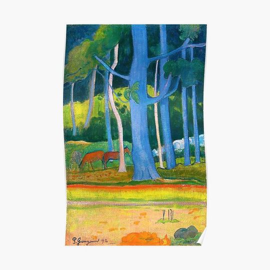 Discover Paul Gauguin "Landscape with blue trees" Premium Matte Vertical Poster
