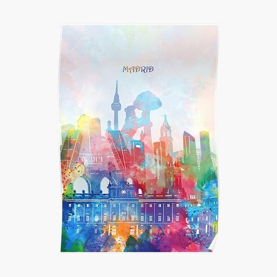 Discover madrid skyline Premium Matte Vertical Poster