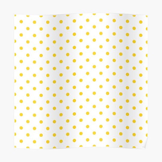 Discover Taxi Yellow Polka Dots on White Premium Matte Vertical Poster