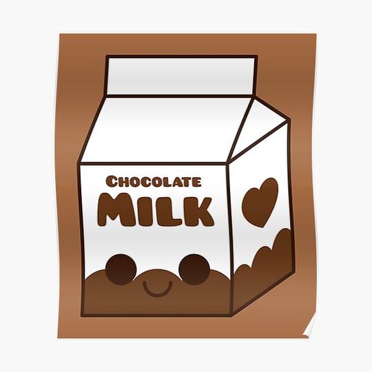 Discover kawaii chocolate milk carton Premium Matte Vertical Poster