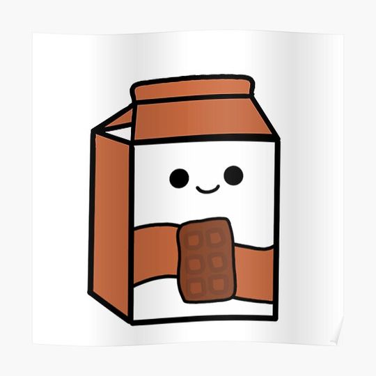 Discover Kawaii Milk Carton: Chocolate Premium Matte Vertical Poster
