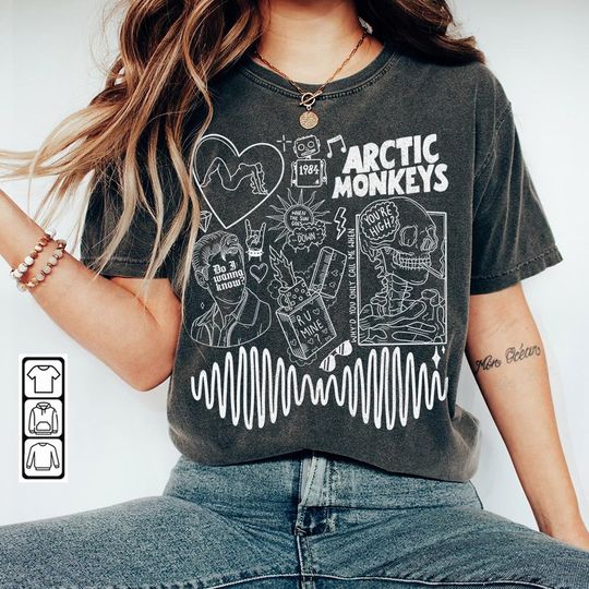 Discover Arctic Monkey Doodle Art Shirt, Vintage Arctic Monkey Merch Album T-Shirt