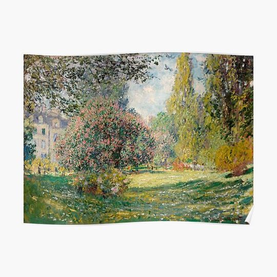 Discover Parc Monceau by Claude Monet, French Impressionist Painting Premium Matte Vertical Poster