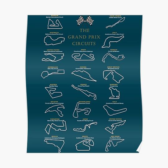 Discover The Grand Prix Circuits Premium Matte Vertical Poster