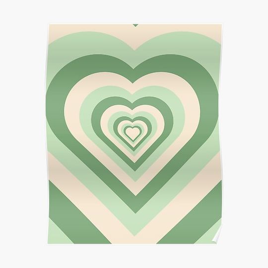 Discover Sage Green Aesthetic Heart Premium Matte Vertical Poster