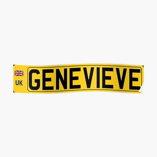 Discover Genevieve name - personal UK registration plate Premium Matte Vertical Poster