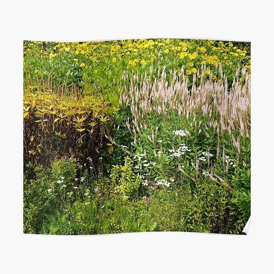 Discover Layered Flower Beds Green Premium Matte Vertical Poster