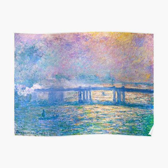 Discover HD Claude Monet's Charing Cross Bridge (1903) Premium Matte Vertical Poster