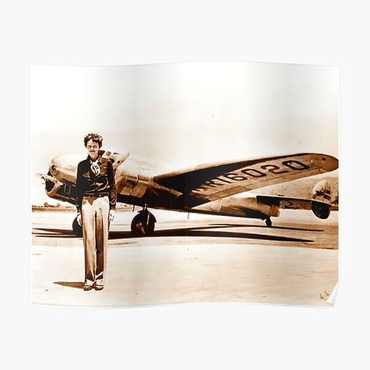 Discover Amelia Earhart With Her Lockheed Electra Circa 1937 Premium Matte Vertical Poster