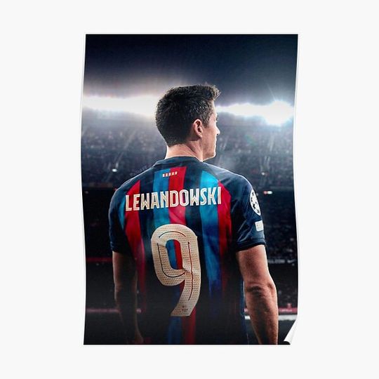 Discover Robert Lewandowski FC Barcelona Premium Matte Vertical Poster