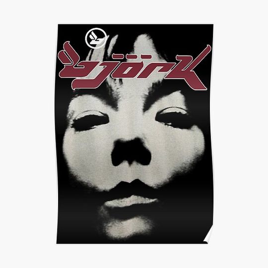Discover Bjork Homogenic Vintage Face Logo (White) Premium Matte Vertical Poster