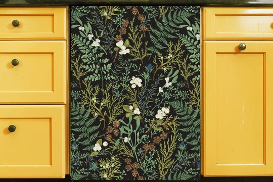 Discover Dishwasher  Cover Vintage Floral, Dark Botanical Kitchen Dishwasher Cover