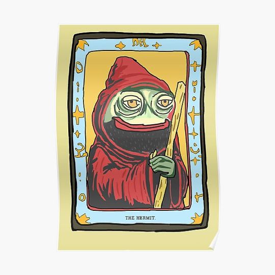 Discover Pepe the frog tarot card Premium Matte Vertical Poster
