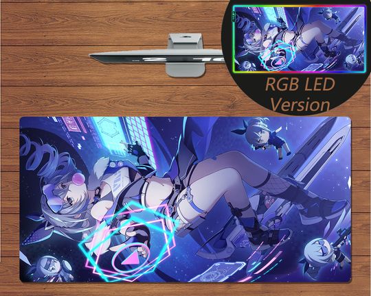 Discover Anime Honkai Star Rail Silver Wolf RGB LED Large Mouse Pad Mat Desk