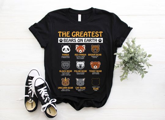 Discover The Greatest Bears On Earth Type Of Bears Funny Vintage Bear T-Shirt,