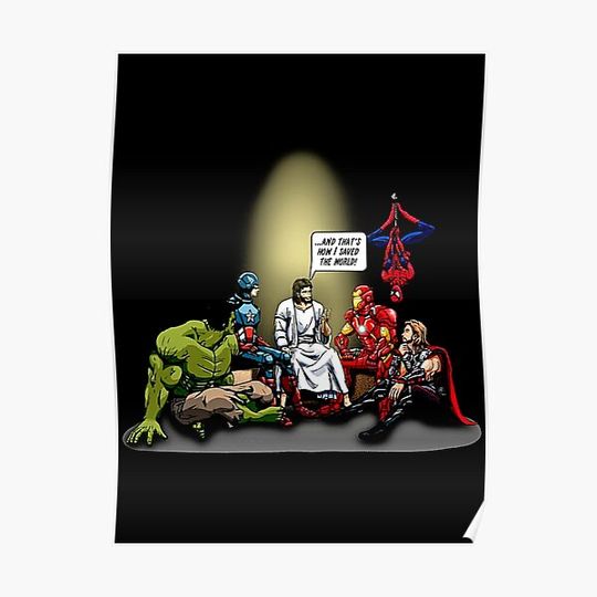 Discover And That's How I Saved The World Jesus Gifts For Fans, For Men and Women, Gift Christmas Day Premium Matte Vertical Poster
