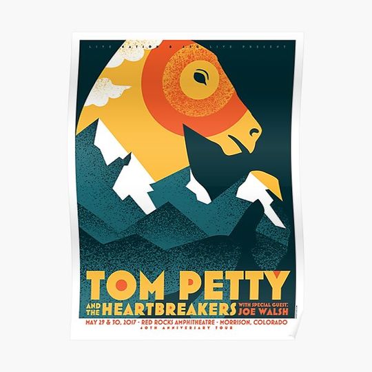 Discover Tom Petty And The Heartbreakers 2017 Premium Matte Vertical Poster
